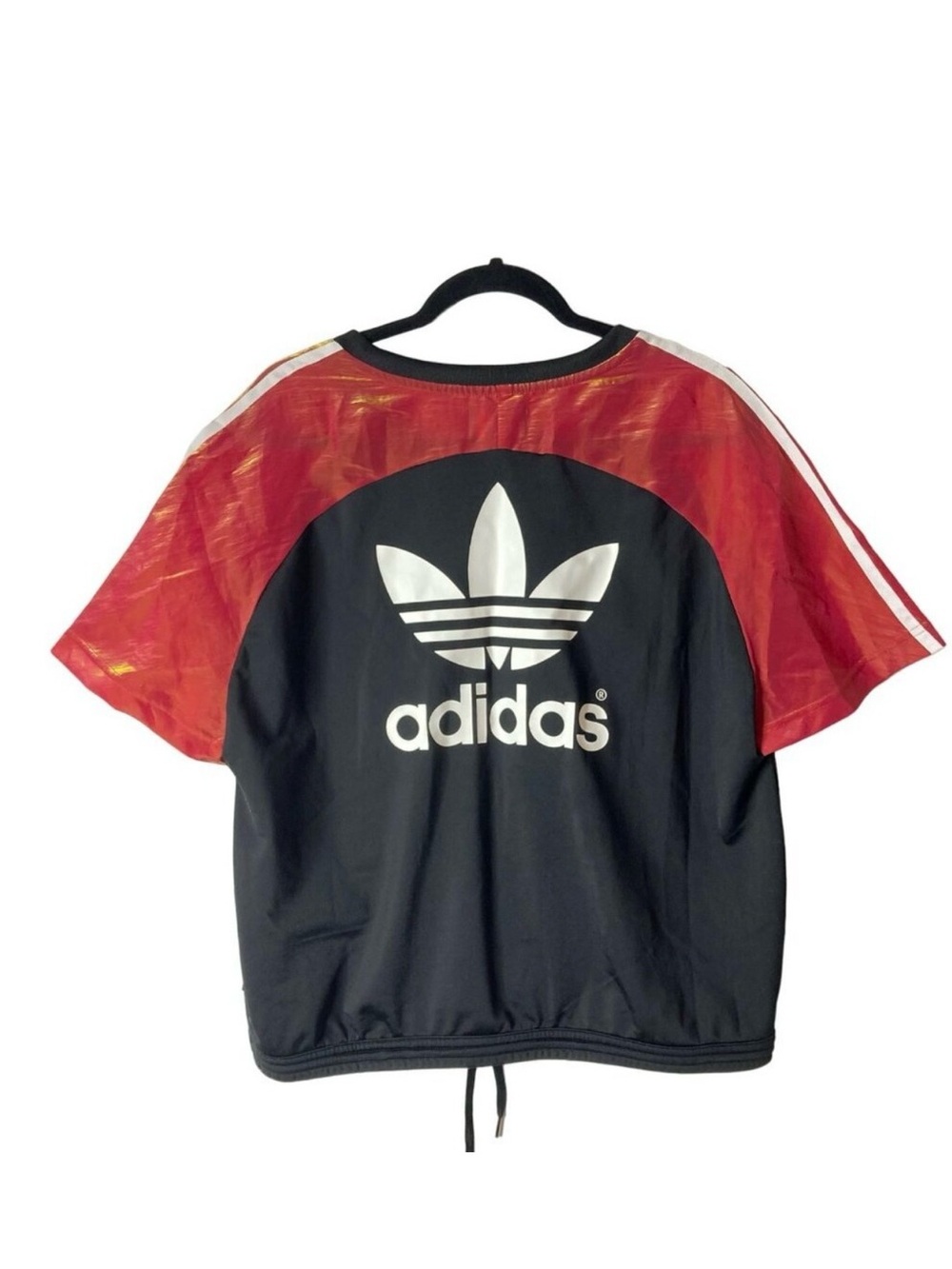 Adidas x Rita Ora Shape Shifter Top Sz S Black Iridescent Trefoil Kangaroo